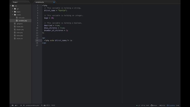 PHP 101 - Variables смотреть онлайн