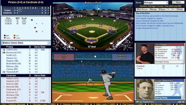 Baseball Mogul Pirates Vs Cardinals 1st game 1901! смотреть онлайн