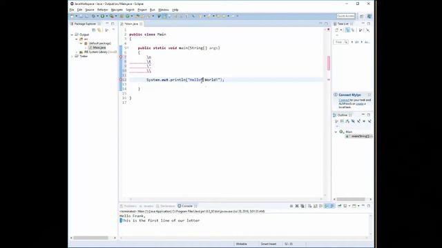 Java - Output - A2 - 02 - Escape Characters смотреть онлайн