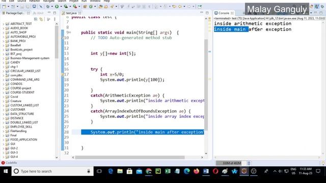 Core Java Class-18 ? Exception Handling Part-2? finally Block?Multi Catch?throws Keyword смотреть онлайн