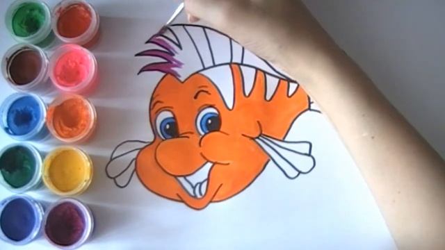 Рисуем рыбку Флаундера. Draw a fish of the Flounder. смотреть онлайн