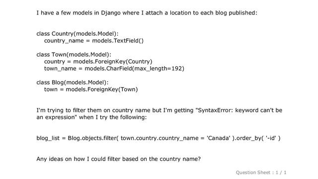 Django : Filtering on Foreign Keys in Django смотреть онлайн