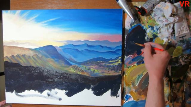 Пишем акрилом солнечные просторы!#Vitali Painting! смотреть онлайн