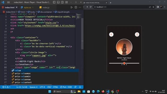 Build Your Own Music Player with HTML, CSS, and JavaScript смотреть онлайн