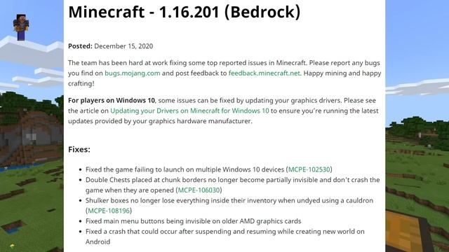 Minecraft Bedrock - 1.16.201 Hotfix?️ShulkersICauldronsIStorage[ ChangeLog ] PS4,MCPE,Xbox,Windows1 смотреть онлайн