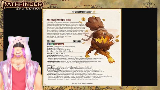 Monsters & Wonders # 1 | The Viklander Menagerie - Coin Fiend | Pathfinder 2:e Homebrew Monster