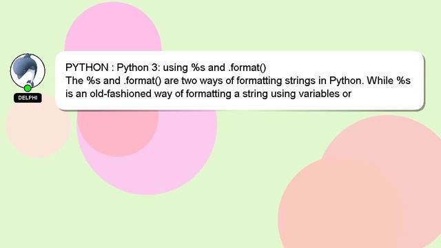 PYTHON : Python 3: using %s and .format() смотреть онлайн