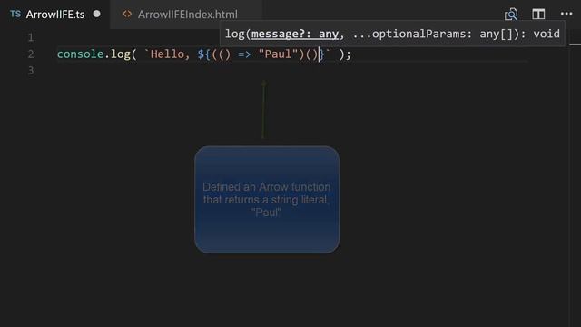 Arrow Function as IIFE and String Template смотреть онлайн