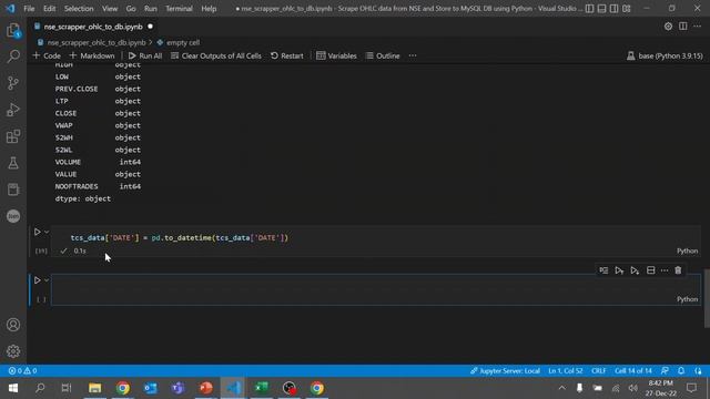 Scrape OHLC data from NSE & save to database using Python смотреть онлайн