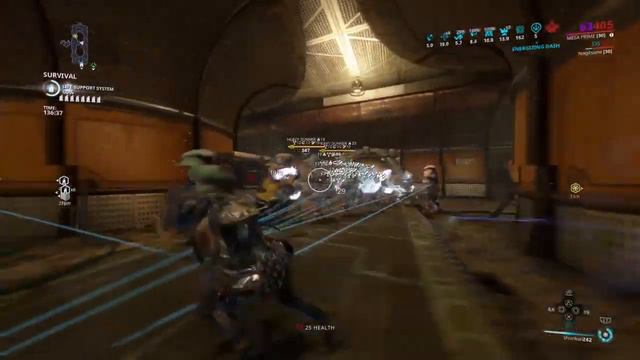 WARFRAME MESA VS lvl 600 2h30 steel path solo survival (sisters of Parvos test run) смотреть онлайн