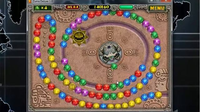 Zuma Deluxe Adventure Level 4 Stage 4 смотреть онлайн