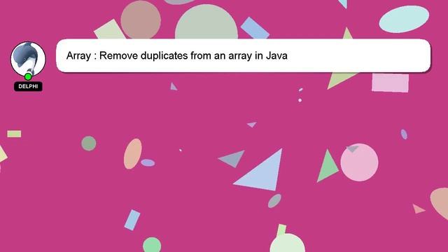 Array : Remove duplicates from an array in Java смотреть онлайн
