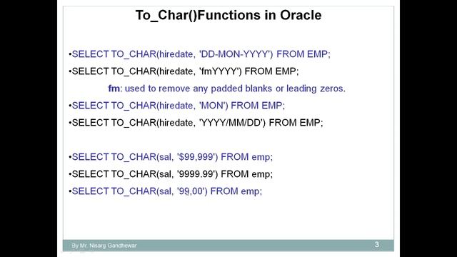 S23 Conversion Function in Oracle смотреть онлайн