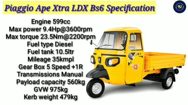 2023 Piaggio Ape Xtra LDX Bs6 Diesel Price | On Road price | Specification | Down payment | Loan Em смотреть онлайн