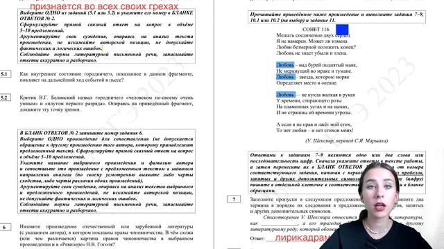 Разбор демоверсии ЕГЭ по литературе 2023 смотреть онлайн
