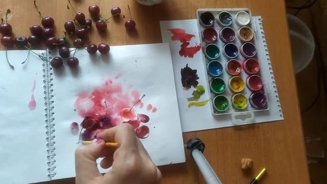 Марафон "Нарисуй и съешь!" День 2. Рисуем ? вишню. смотреть онлайн