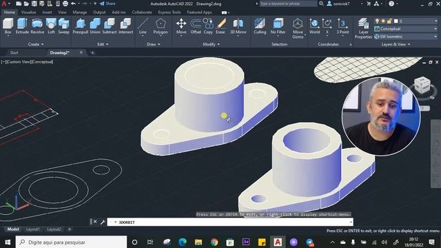 Desenhando peça Mecânica - Curso AutoCAD 2022 - смотреть онлайн