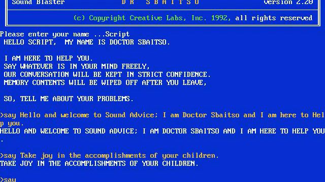 Sound Advice with Dr. Sbaitso #8 смотреть онлайн