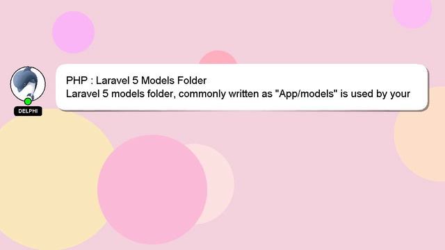 PHP : Laravel 5 Models Folder смотреть онлайн