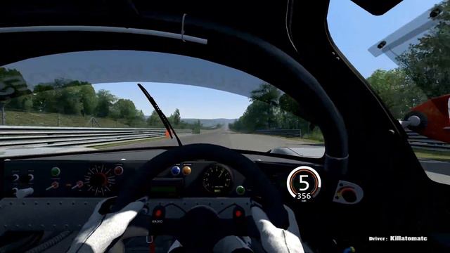 Assetto Corsa: Pushing the Mercedes C9 to 384kmh on the Nordschleife (top speed, cockpit sound) смотреть онлайн
