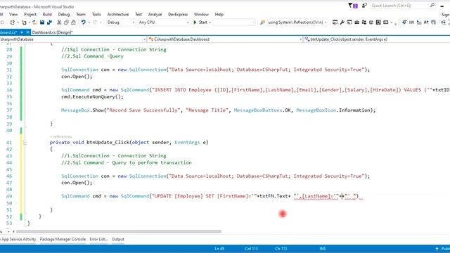 Updating Records into SQL Server Database from C# windows Form Application Part 7 смотреть онлайн