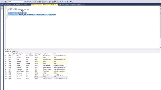 SQL Joins in Microsoft SQL Server Demo смотреть онлайн