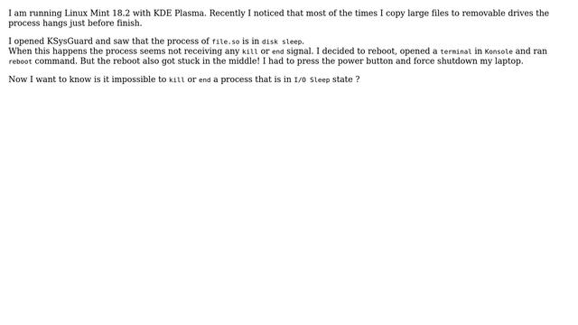 Unix & Linux: Is there any way to kill or end a process in "disk sleep" смотреть онлайн