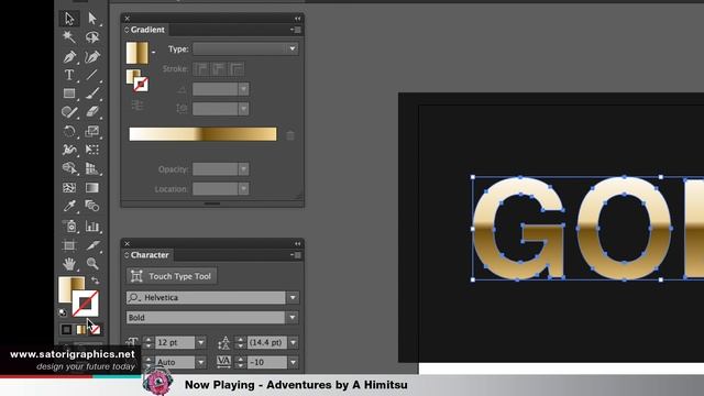 GOLD TEXT EFFECT ILLUSTRATOR TUTORIAL - Gold †㉫x† - MAKING GOLDEN TYPOGRAPHY смотреть онлайн