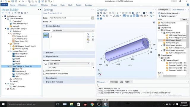 Fin Cooling by water jacket using COMSOL смотреть онлайн