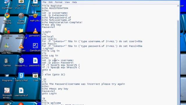 How to make a CMD Login/Register Program! смотреть онлайн