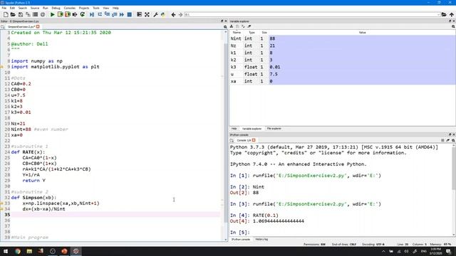 Python Programming for Chemical Engineers: Numerical Integration with Simpson Method смотреть онлайн