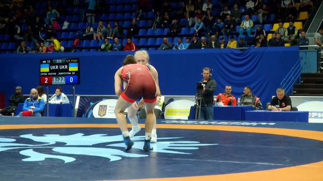 1/4 Final WW 53 kg IRYNA HUSYAK (UKR) KHRYSTYNA BEREZA (UKR) смотреть онлайн
