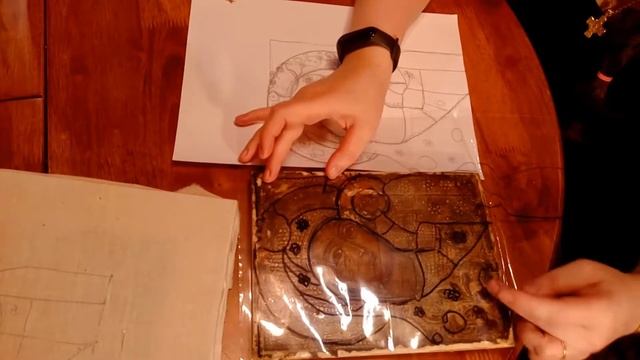 Не пропусти самое начало! Прорись к Казанской иконе, перевод прориси на ткань. смотреть онлайн