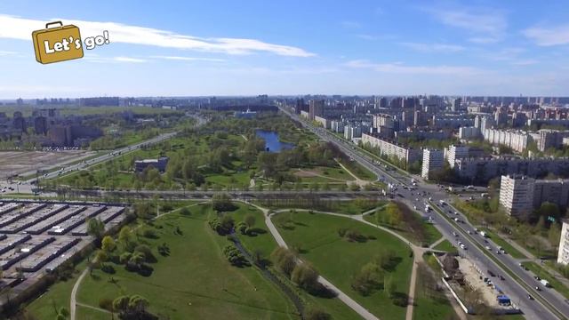 Murinsky park, drone footage. Saint-Petersburg, Russia смотреть онлайн