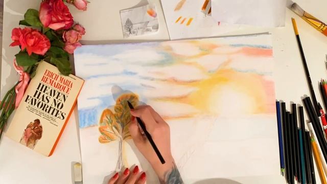 Colour pencils | Relax speed paint Sunset | Timelapse | Цветные карандаши | Начинающий уровень смотреть онлайн