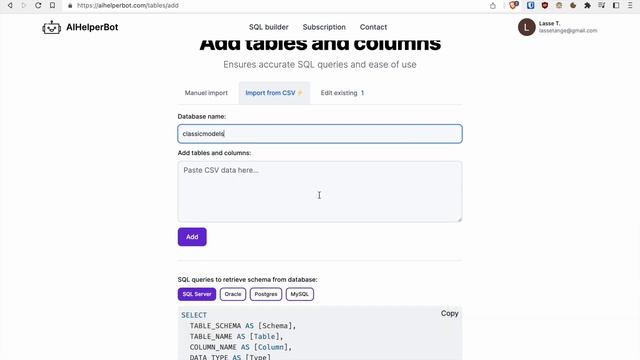 Add or import database schema with only a few clicks (learn SQL using AI)⚡️ смотреть онлайн
