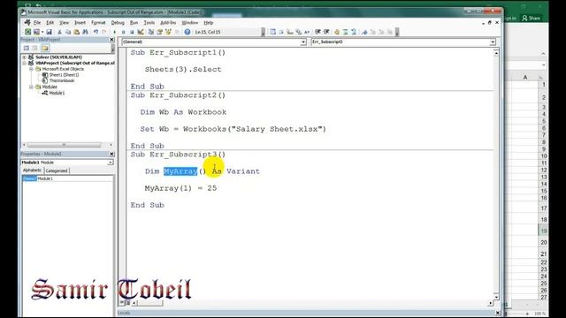 11- دورة دورة VBA Advanced Subscript Out of Range الخطأ الثاني الاشهر الاسباب و طريقة الحل смотреть онлайн