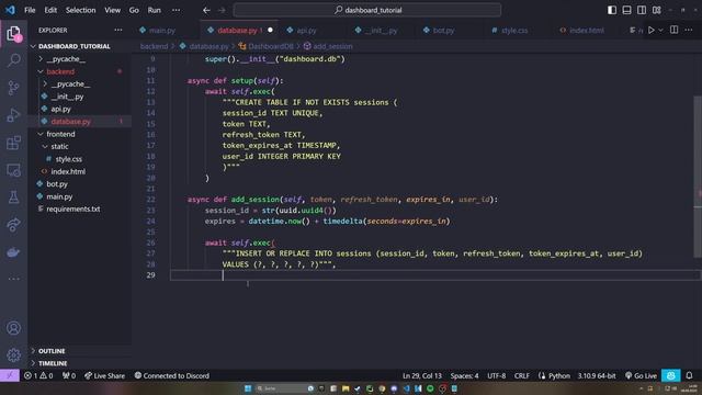 Discord Bot Dashboard Tutorial (Python/FastAPI) | Part 3: Sessions смотреть онлайн