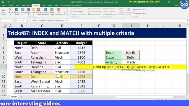 INDEX and MATCH with multiple criteria || Excel Tips & Tricks || dptutorials смотреть онлайн