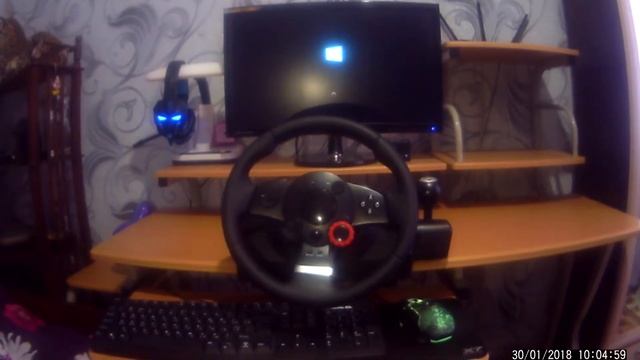 Калибровка моего руля Logitech Driving Force GT на системе Windows 10 Pro смотреть онлайн
