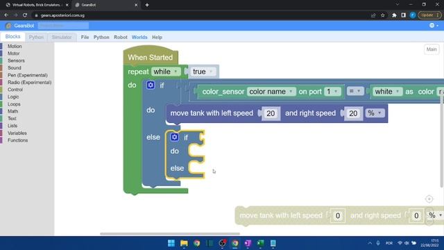 SIMULADOR DE ROBÓTICA ONLINE E GRATUITO (LEGO, FLL, PYTHON) PARTE2 - TUTORIAL SEGUIDOR DE LINHA смотреть онлайн