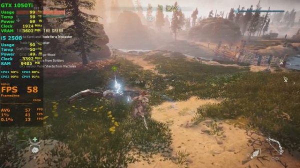 Horizon Zero Dawn - i5 2500 + GTX 1050Ti | 1080p 900p 720p