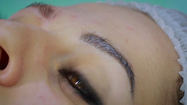 Permanent Makeup Tutorial  Powdered Eyebrows   Уроки татуажа   пудровые брови