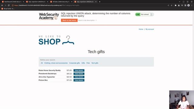 Web Security SQL Injection Determining the Number of Columns Returned by the Query смотреть онлайн