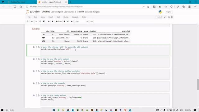 Pandas basic functionality Tutorial смотреть онлайн