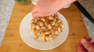 Гребешки в сливочном чесночном соусе