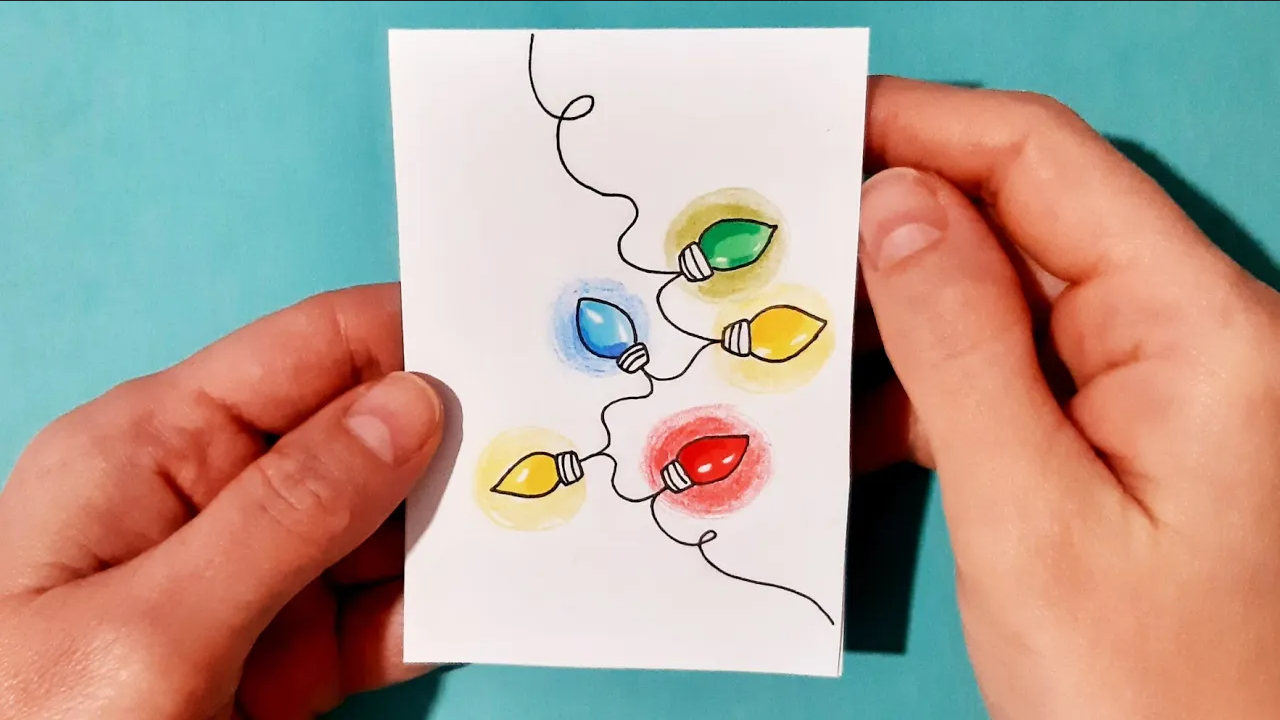 Рисуем НОВОГОДНЮЮ МИНИ ОТКРЫТКУ своими руками смотреть онлайн