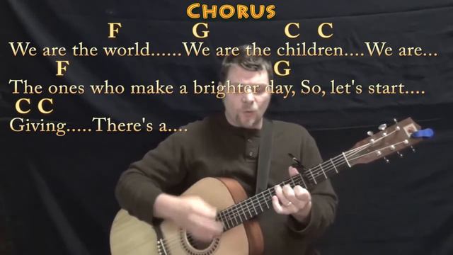 We Are the World (USA For Africa) Guitar Cover Lesson with Chords/Lyrics - Capo 4th & 5th смотреть онлайн