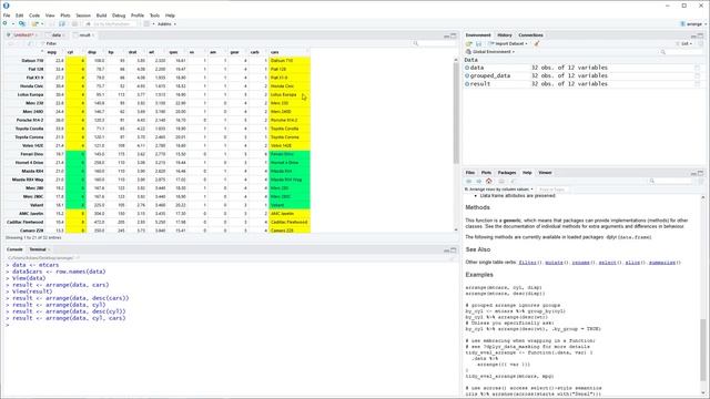 sorting data in R: arrange function in dplyr смотреть онлайн