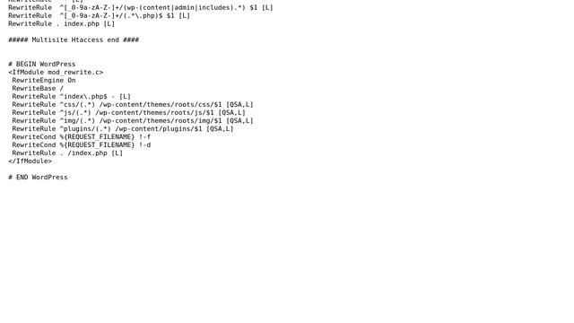 Wordpress: .htaccess on multisite and roots theme? смотреть онлайн